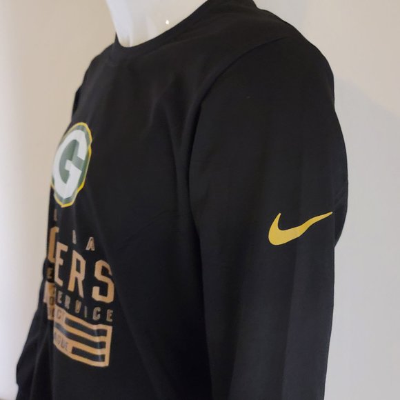 NWT Green Bay Packers NFL Salute To Service Long Sleeve Mens Black Shirt Size L - Picture 7 of 12